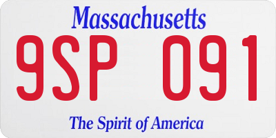 MA license plate 9SP091