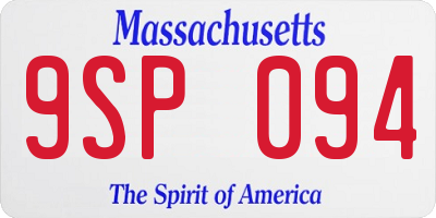 MA license plate 9SP094