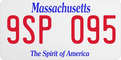 MA license plate 9SP095