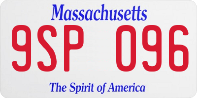 MA license plate 9SP096