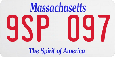 MA license plate 9SP097