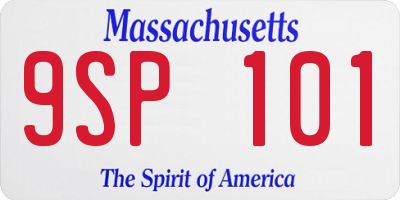 MA license plate 9SP101