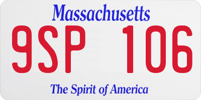 MA license plate 9SP106