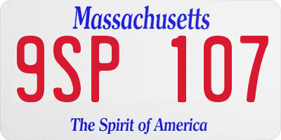 MA license plate 9SP107