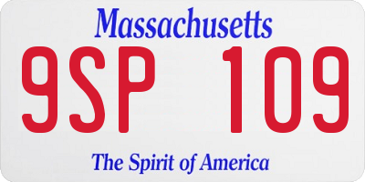 MA license plate 9SP109