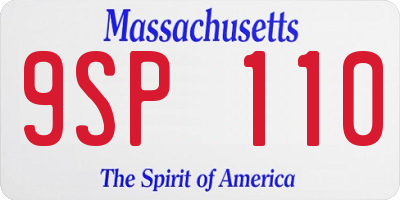 MA license plate 9SP110