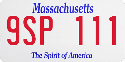 MA license plate 9SP111