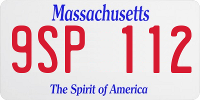 MA license plate 9SP112