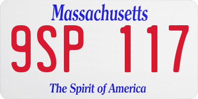MA license plate 9SP117