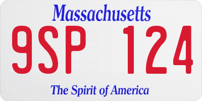 MA license plate 9SP124