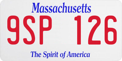 MA license plate 9SP126