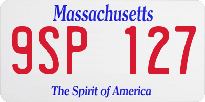 MA license plate 9SP127