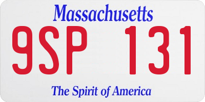 MA license plate 9SP131
