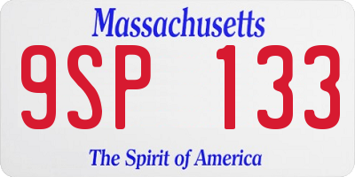 MA license plate 9SP133