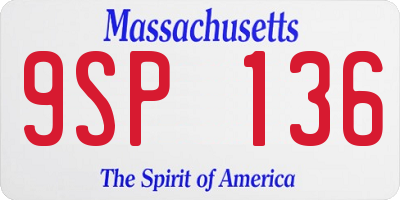 MA license plate 9SP136