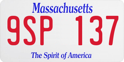 MA license plate 9SP137