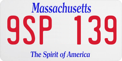 MA license plate 9SP139