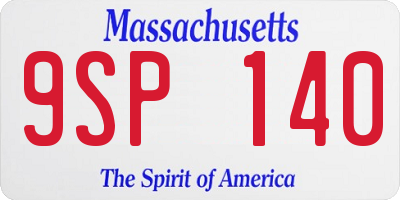 MA license plate 9SP140