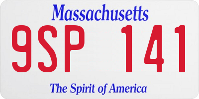 MA license plate 9SP141