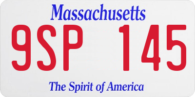 MA license plate 9SP145