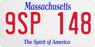 MA license plate 9SP148