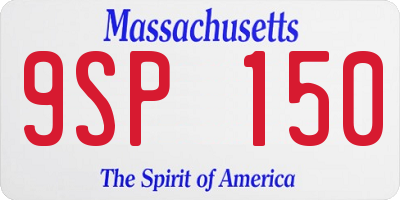 MA license plate 9SP150