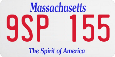 MA license plate 9SP155