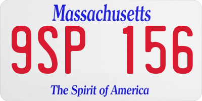 MA license plate 9SP156