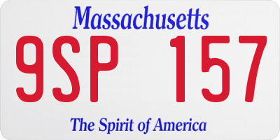 MA license plate 9SP157