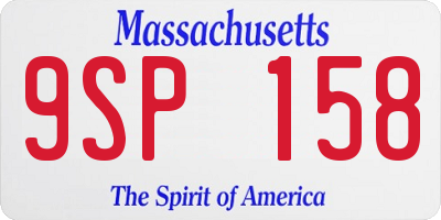 MA license plate 9SP158