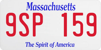 MA license plate 9SP159