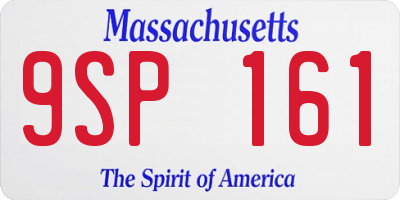 MA license plate 9SP161