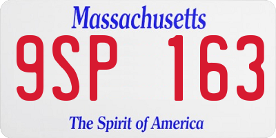MA license plate 9SP163