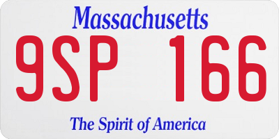 MA license plate 9SP166
