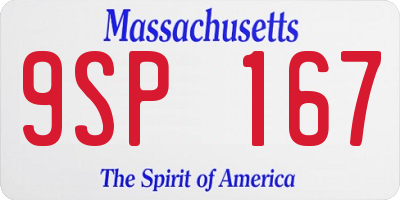 MA license plate 9SP167