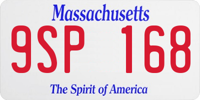 MA license plate 9SP168