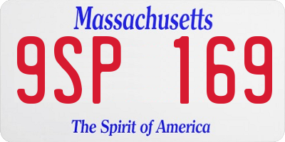 MA license plate 9SP169