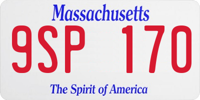 MA license plate 9SP170