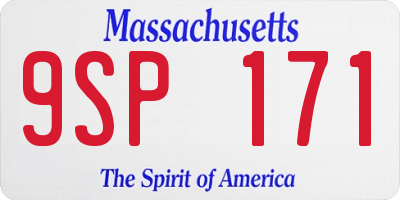 MA license plate 9SP171