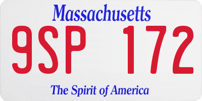 MA license plate 9SP172