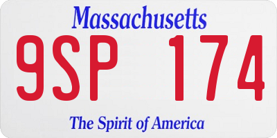 MA license plate 9SP174
