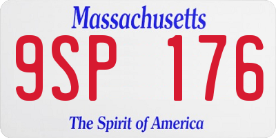 MA license plate 9SP176