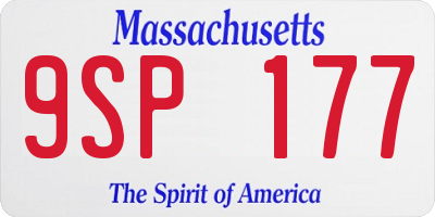 MA license plate 9SP177