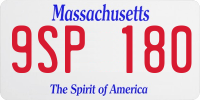 MA license plate 9SP180