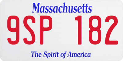 MA license plate 9SP182