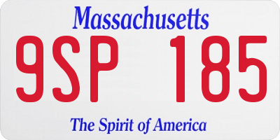 MA license plate 9SP185