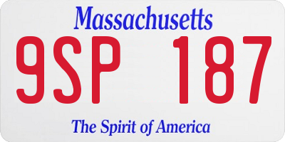 MA license plate 9SP187