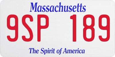 MA license plate 9SP189