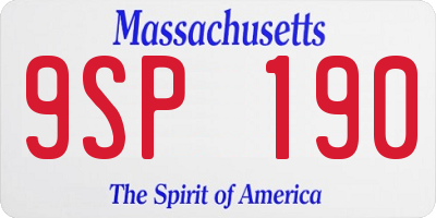 MA license plate 9SP190