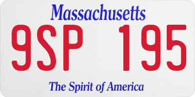 MA license plate 9SP195